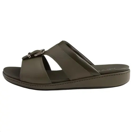 PRADA Saffiano Slide Slippers Men's Army Green