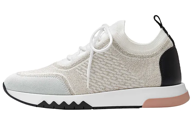 HERMES Addict Sneaker Low top Casual Shoes Women's Multicolor Rose Gold Patchwork