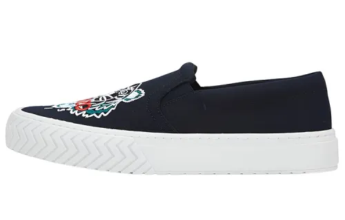 KENZO Canvas Shoes Women's Low Top Marine Blue