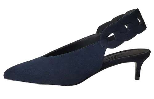 HERMES Gabriella Slim Heel High Heels 4cm Women's Blue