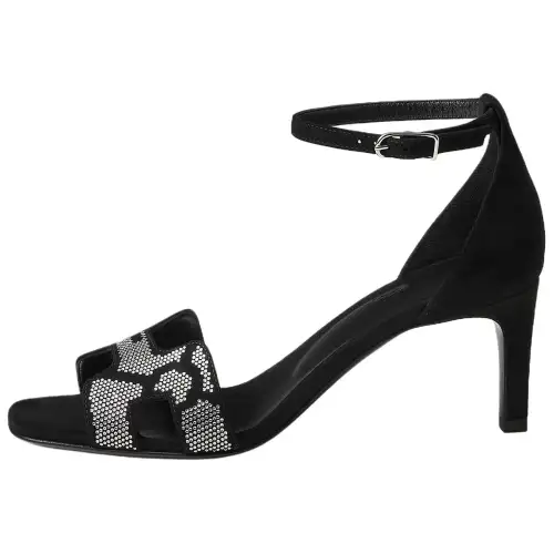 HERMES Joy One Strap Sandals 7cm Women's Black