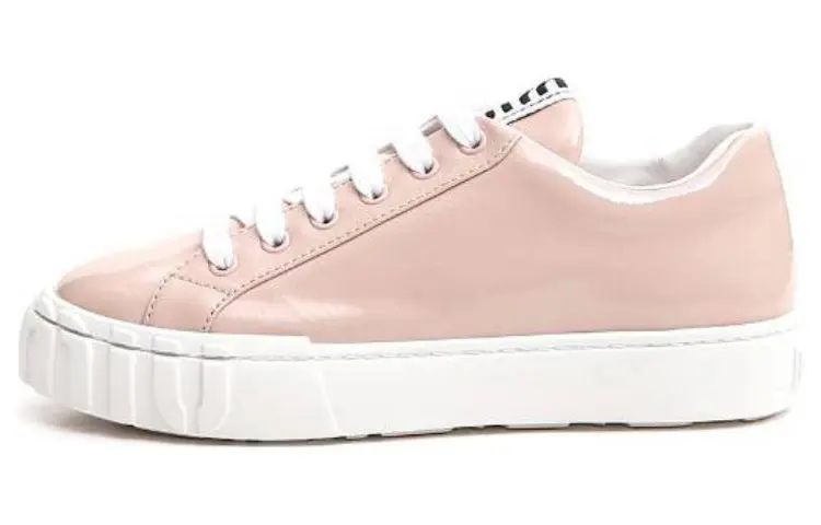 MIU MIU Leather Low top Skateboard Shoes Women's Pink