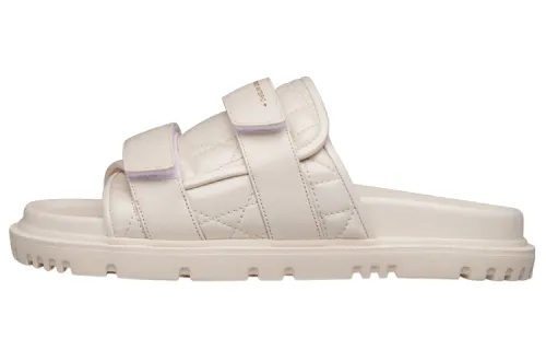 DIOR Diorevolution EVA Leather Patchwork Slide Slippers Women's White