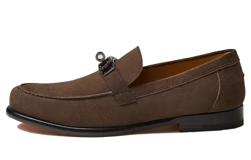 HERMES Destin Moccasin Shoes Men's Ebony Brown
