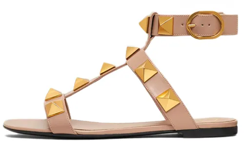 Valentino Roman Stud Leather Fashion Sandal Women's Gold