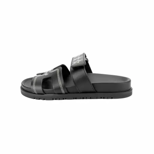 HERMES Chypre Rubber Sole Slip Resistant Slide Slippers Women's Black