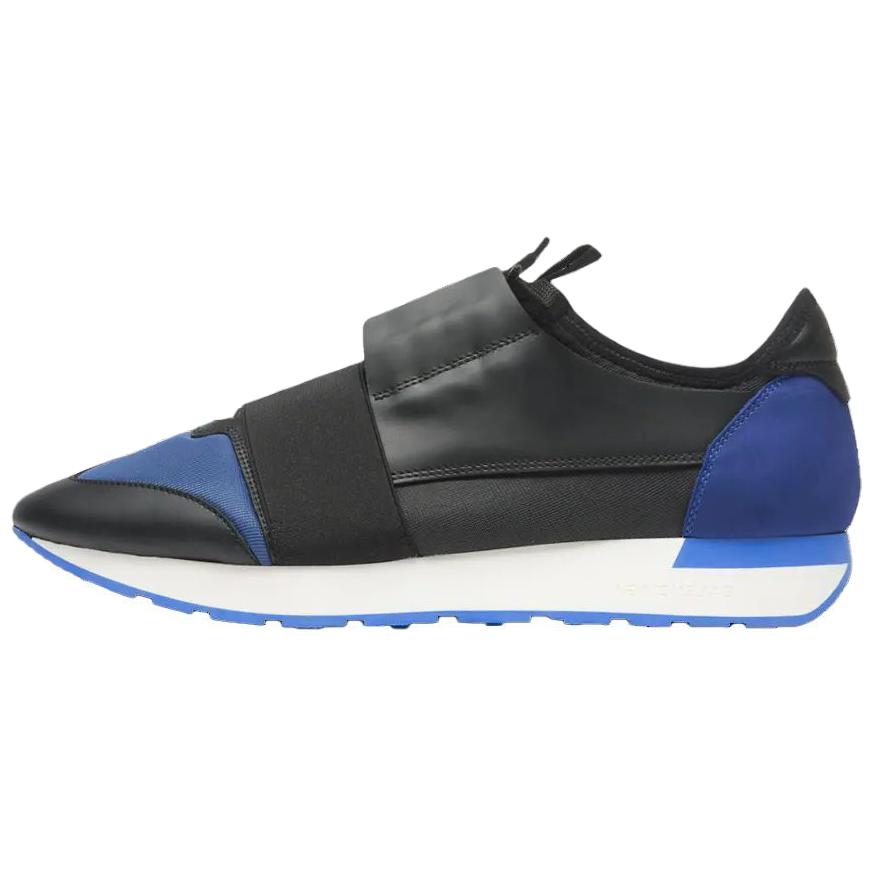 Balenciaga Race Runner Leather Low top Casual Shoes Men's Black Blue