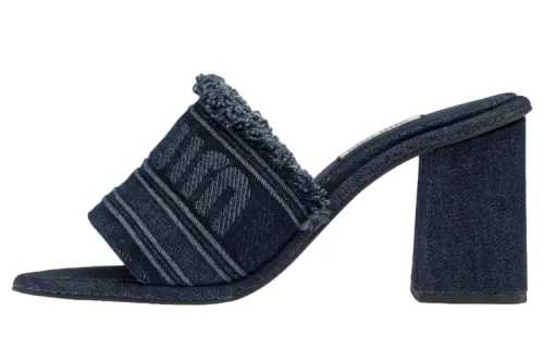 MIU MIU Slide Slippers Women's Blue