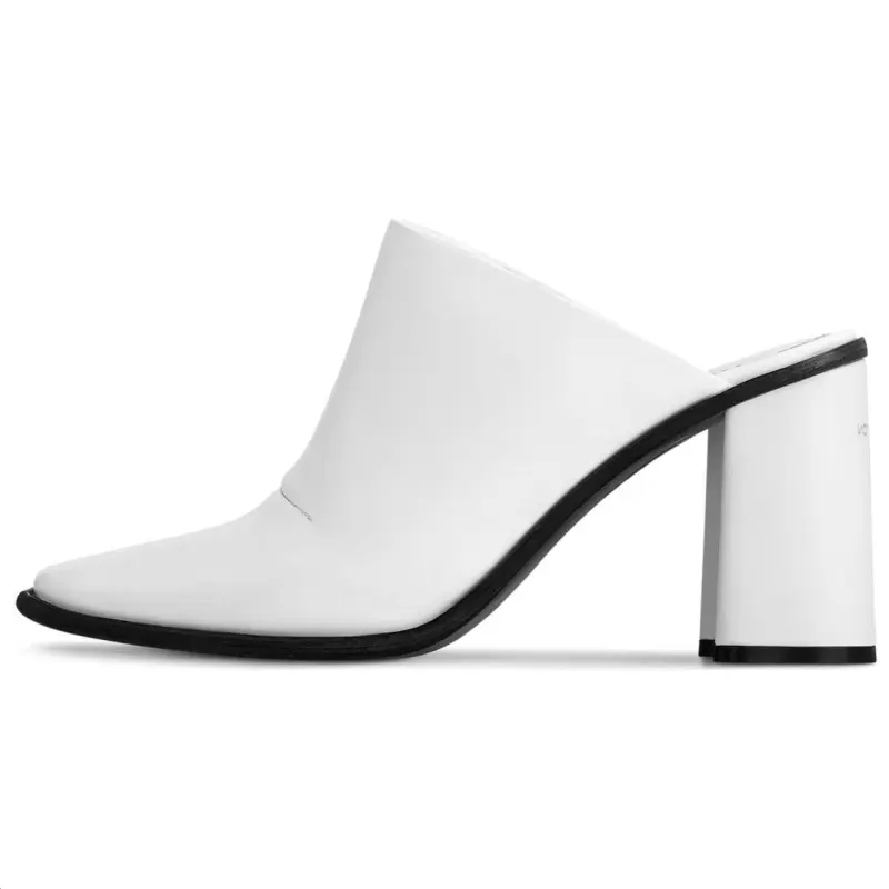 LOUIS VUITTON Berlin Closed Toe Slippers 8.5cm Women's White