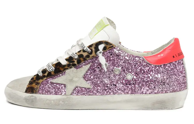 Golden Goose Super Star Low top Stylish Skateboarding Shoes Women's White Purple