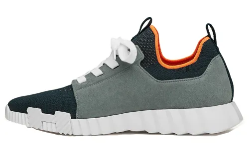 HERMES Depart Fabric Low top Casual Shoes Men's Blue Gray