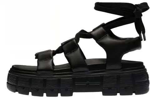 MIU MIU Leather Beach Sandals Women's Black