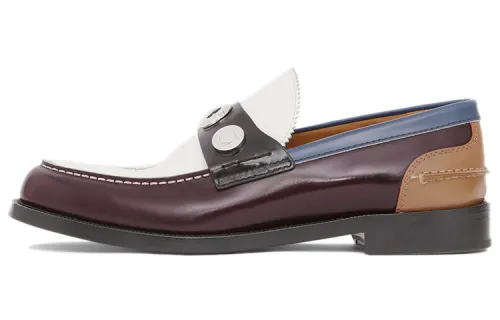 Burberry Casual Leather Shoes Men's Low Top Dark Chestnut