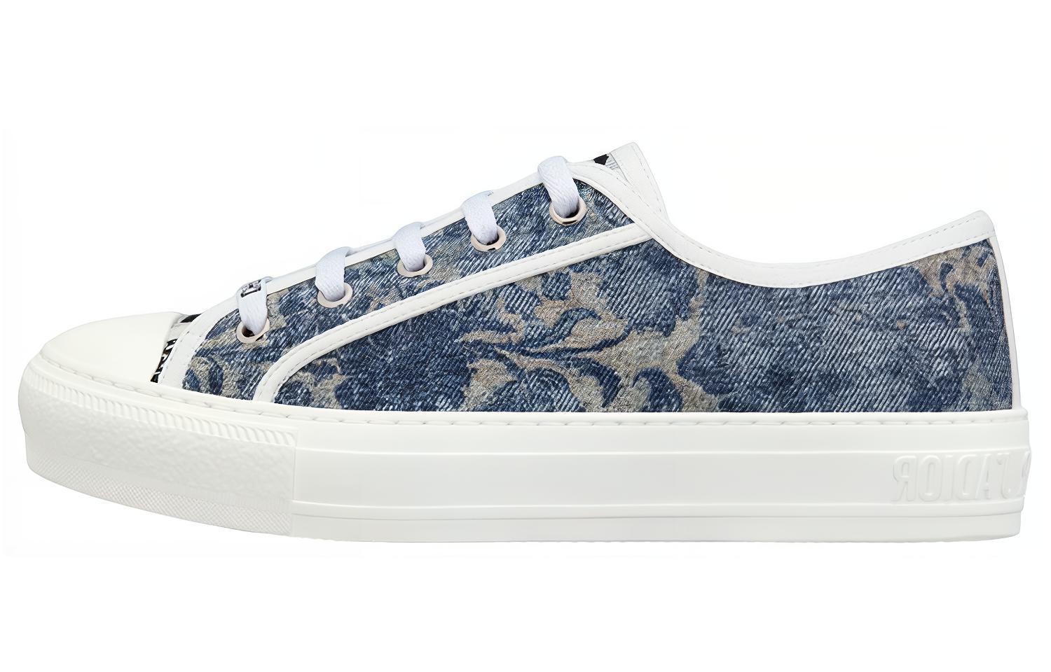 DIOR Walk'n'Dior Platform Shoes Embroidery Low top Skateboard Shoes Women's Blue