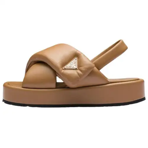 PRADA Triangle-logo Padded Sandals