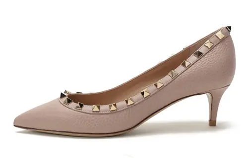 Valentino Slim Heel High Heels 5CM Women's Gray Pink