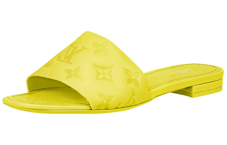 LOUIS VUITTON Revival Comfortable Slide Slippers Women's Yellow
