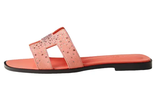 HERMES Oran Slide Slippers Women's Light Pink