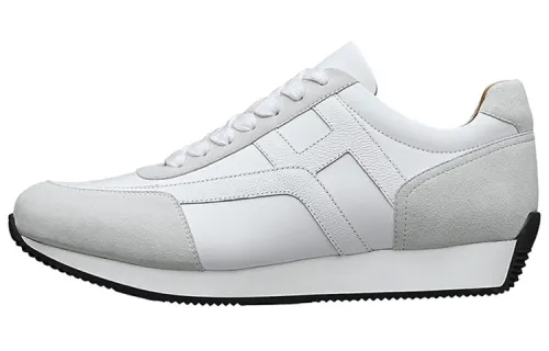 HERMES Cow Leather Low top Casual Shoes Men's White