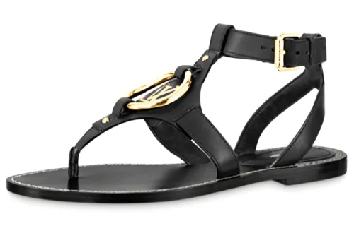 LOUIS VUITTON Faro One Strap Sandals Women's Black