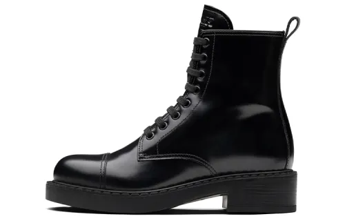 PRADA Short Mid Calf Boots Women's Black