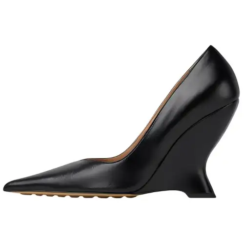Bottega Veneta Sheepskin Irregular Heel High Heels 10cm Women's Black