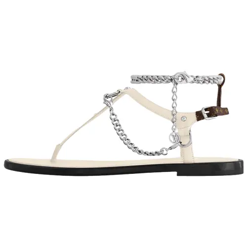LOUIS VUITTON Vibe One Strap Sandals Women's Vanilla White