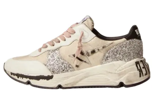 Golden Goose Running Sole Pu Low top Casual Shoes Women's Brown Distressed
