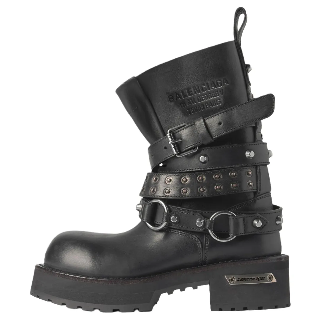Balenciaga Venom City Calfskin Ankle Boots 2cm Women's Black