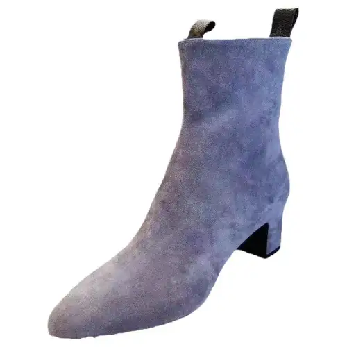 LOUIS VUITTON Cow Leather Ankle Boots Women's Gray