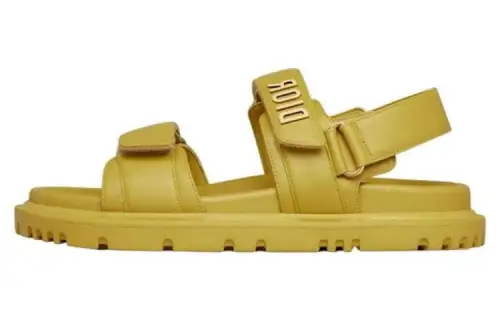 DIOR act Sandal Saffron Yellow Lambskin Women's