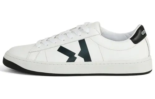 KENZO Takashi Kourt K Log Cow Leather Abrasion Resistant Low top Stylish Skateboarding Shoes Men's White