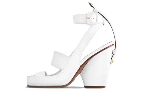 LOUIS VUITTON Trinity One Strap Sandals 10cm Women's White