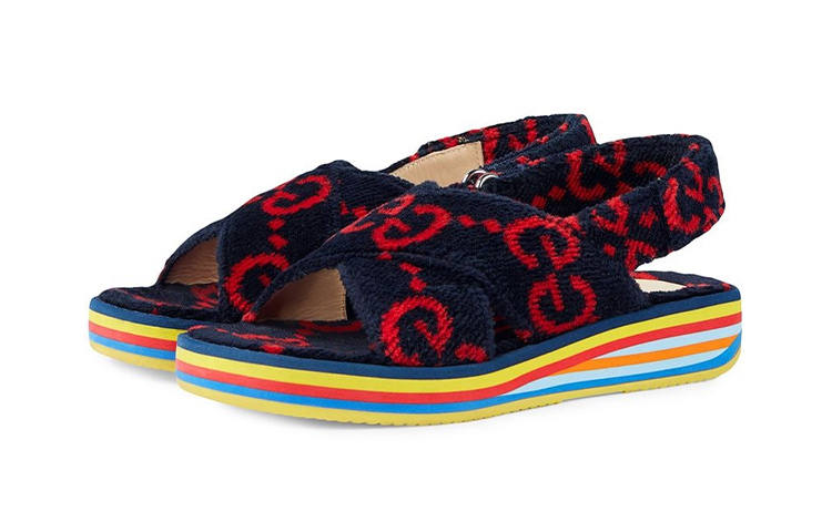Детские сандалии Gucci (сине-красные)