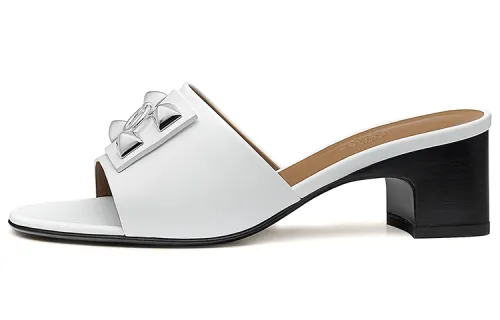 HERMES Dreamy Slide Slippers Women's White