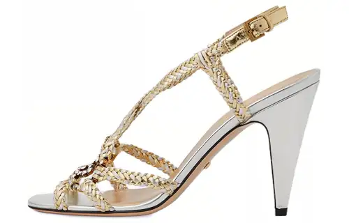 GUCCI Interlocking Roman Sandals 3.7cm Women's White