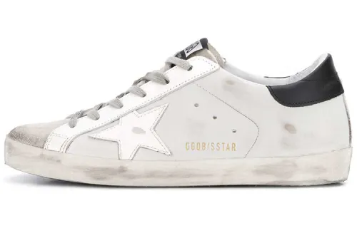 Golden Goose Super Star Cow Leather Low top Casual Skate Shoes Women's White Black Distressed