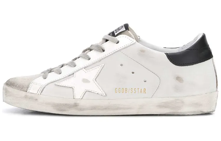 Golden Goose Super Star Cow Leather Low top Casual Skate Shoes Women's White Black Distressed