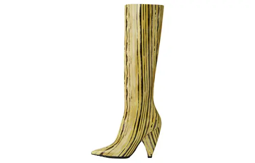 Bottega Veneta Leather Knee high Boots 10cm Women's Yellow