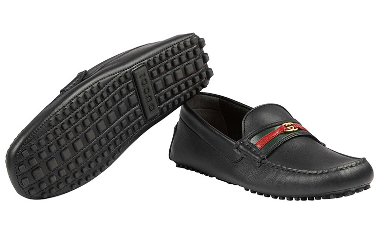 GUCCI Ayrton Gommino Loafers Men's Black