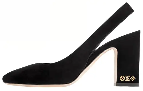 LOUIS VUITTON Donna Leather Chunky Heel High Heels Women's Black