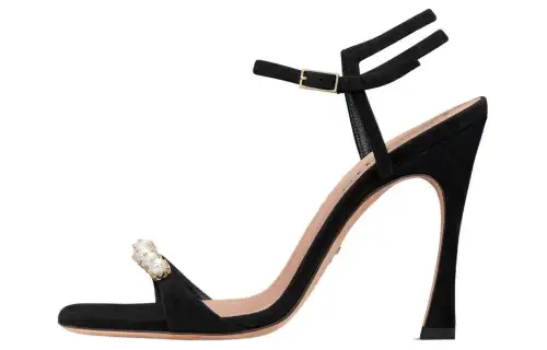DIOR Leather One Strap Sandals 10.5cm Women's Black