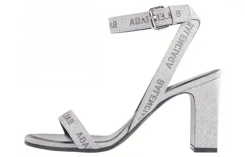 Balenciaga Round Chunky Heel High Heels Women's Silver