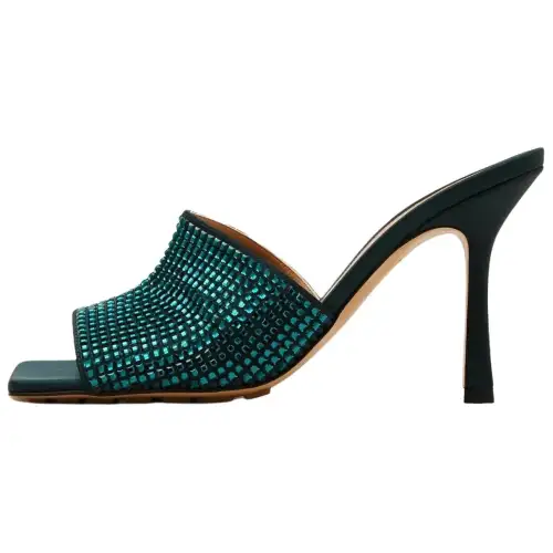 Bottega Veneta Stretch Slide Slippers 9cm Women's Green