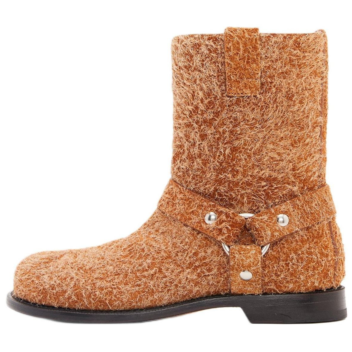 LOEWE Campo Biker Ankle Boots 3cm Men's Tan