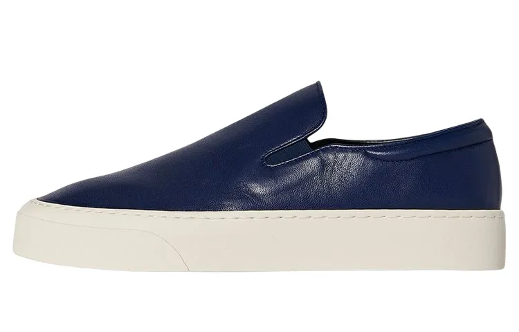 THE ROW Marie H Leather Fashion Skateboard Shoes Women's Dark Blue
