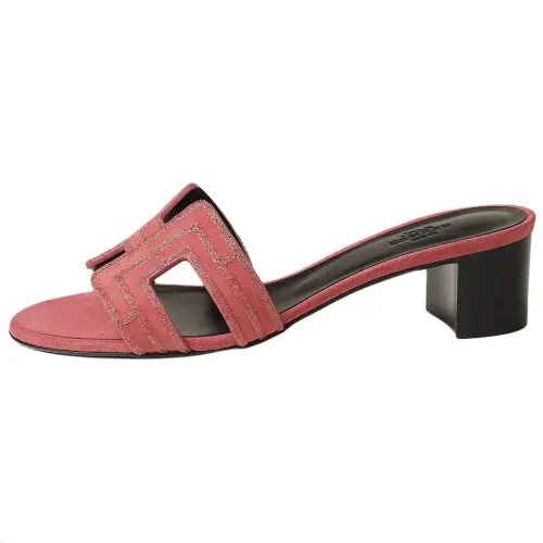 HERMES Oasis Slide Slippers 5cm Women's Red
