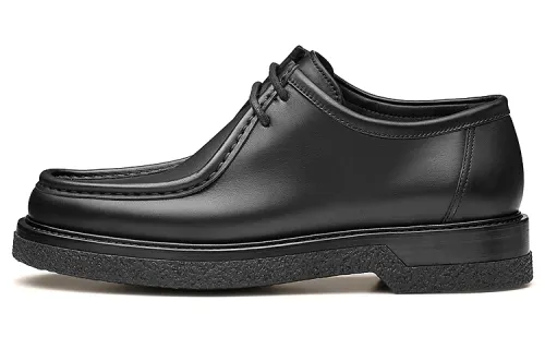 HERMES Detroit Cow Leather Casual Shoes Men's Black