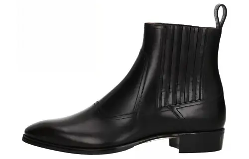 GUCCI Leather Short Chelsea Boots Men's Black