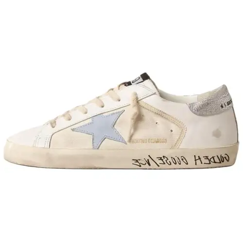 Golden Goose Super Star LTD Leather Low top Skateboard Shoes Women's White Distressed
